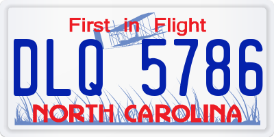 NC license plate DLQ5786