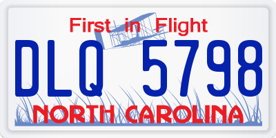 NC license plate DLQ5798