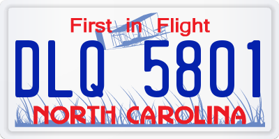 NC license plate DLQ5801