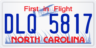 NC license plate DLQ5817