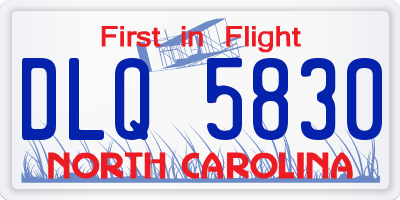 NC license plate DLQ5830