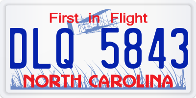 NC license plate DLQ5843
