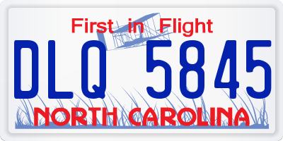 NC license plate DLQ5845