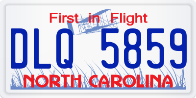 NC license plate DLQ5859
