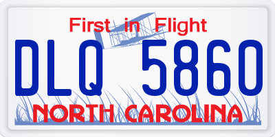 NC license plate DLQ5860