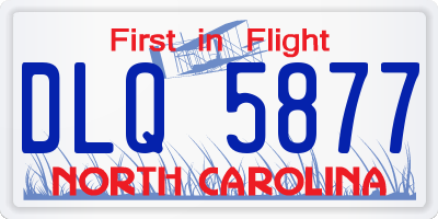 NC license plate DLQ5877