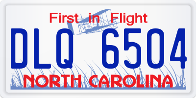 NC license plate DLQ6504