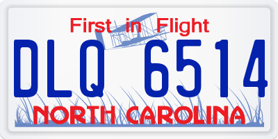 NC license plate DLQ6514