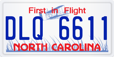 NC license plate DLQ6611