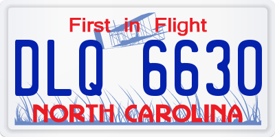 NC license plate DLQ6630