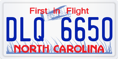 NC license plate DLQ6650