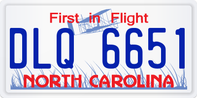 NC license plate DLQ6651
