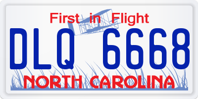 NC license plate DLQ6668