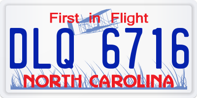 NC license plate DLQ6716