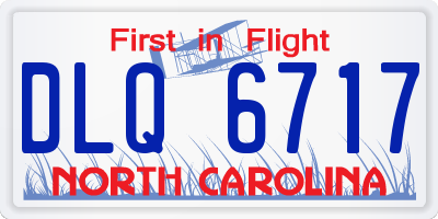 NC license plate DLQ6717