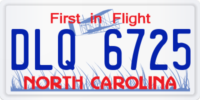 NC license plate DLQ6725