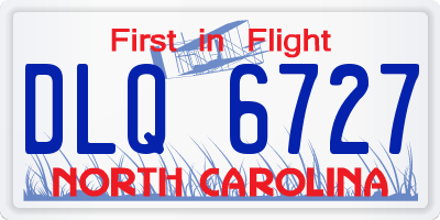 NC license plate DLQ6727