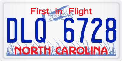 NC license plate DLQ6728
