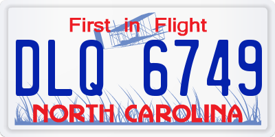NC license plate DLQ6749