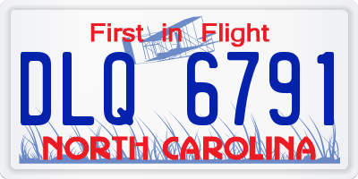 NC license plate DLQ6791