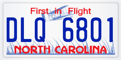 NC license plate DLQ6801