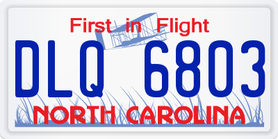 NC license plate DLQ6803
