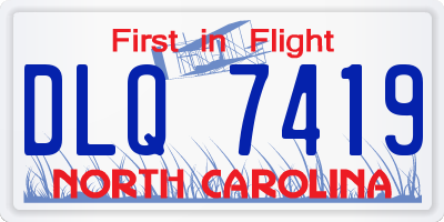 NC license plate DLQ7419