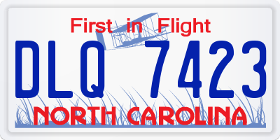 NC license plate DLQ7423
