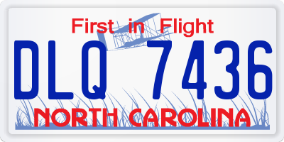 NC license plate DLQ7436