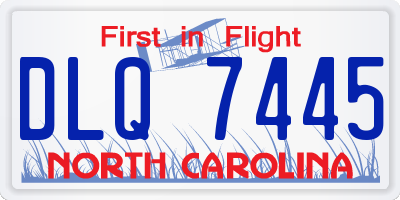 NC license plate DLQ7445