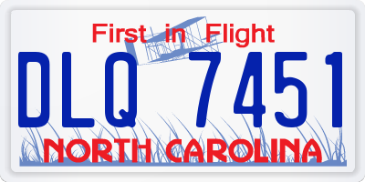 NC license plate DLQ7451