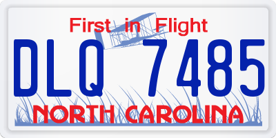 NC license plate DLQ7485