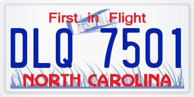 NC license plate DLQ7501