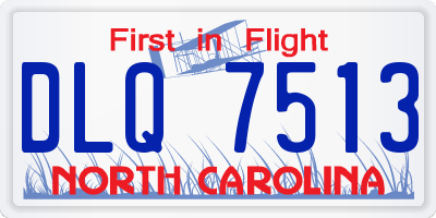 NC license plate DLQ7513