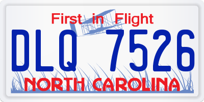 NC license plate DLQ7526