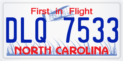 NC license plate DLQ7533