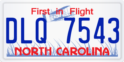 NC license plate DLQ7543