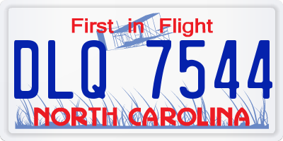 NC license plate DLQ7544
