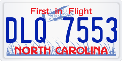 NC license plate DLQ7553