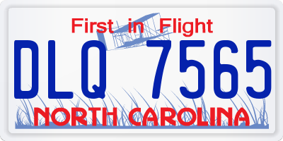 NC license plate DLQ7565