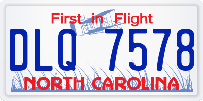 NC license plate DLQ7578