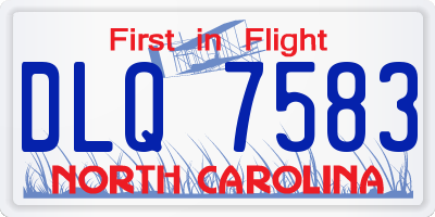 NC license plate DLQ7583