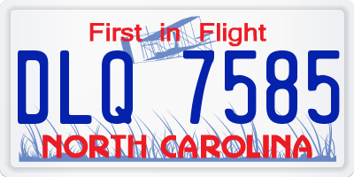 NC license plate DLQ7585