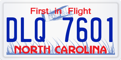 NC license plate DLQ7601
