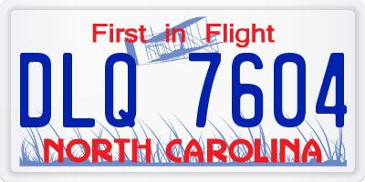 NC license plate DLQ7604