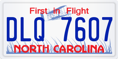 NC license plate DLQ7607
