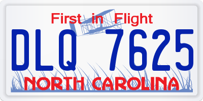 NC license plate DLQ7625