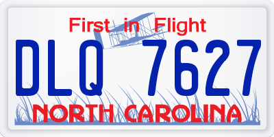 NC license plate DLQ7627