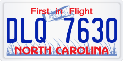 NC license plate DLQ7630