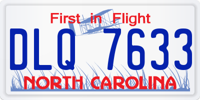 NC license plate DLQ7633